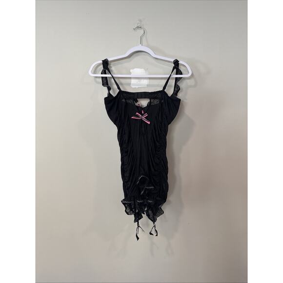 Victoria's Secret Y2K Merry Widow Black Lace 36D Corset Ruched Bustier Xx1362 - Picture 7 of 11